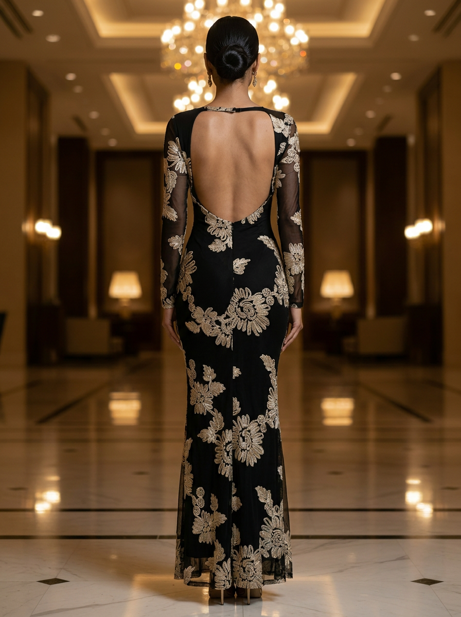midnight flora embroidered gown midnight flora embroidered gown