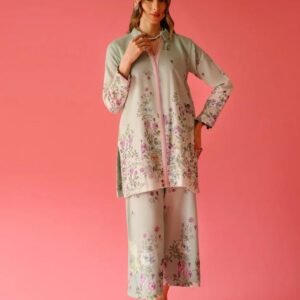 sage meadow tunic & wide leg trouser suite