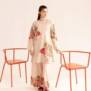 blush peony superior crepe tunic and wide leg co ord set