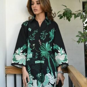 botanical landscape split neck co ord suite