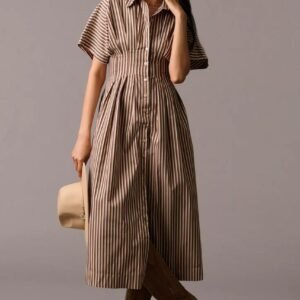 the laurent pleated waist shirt dress