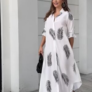 the monaco palm maxi shirtdress